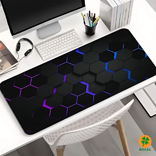 Mouse Pad Extra Grande 30 x 80 cm Impermeável Antiderrapante Arte Geométrico
