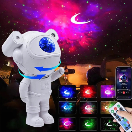 LAMPADA DE PROJETORA DE LUZ EM FORMATO ASTRONAUTA YHW