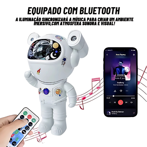 LAMPADA DE PROJETORA DE LUZ EM FORMATO ASTRONAUTA YHW