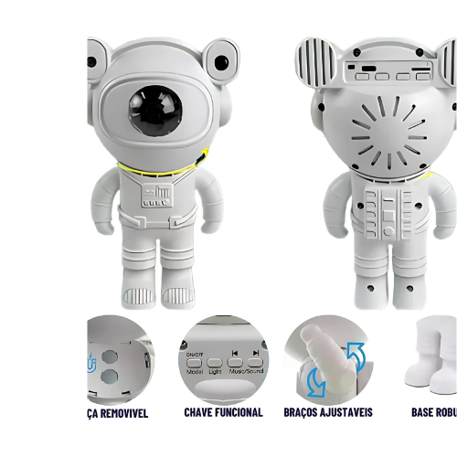 LAMPADA DE PROJETORA DE LUZ EM FORMATO ASTRONAUTA YHW