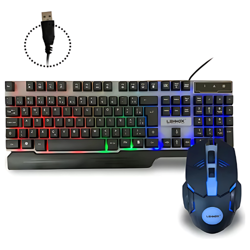 Teclado E Mouse Gamer Lehmox HYPER G.T Semi-mecânico Rgb Ley-45