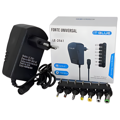 Fonte Universal 3v 12v 7 Pinos Bivolt 30w Até 3.0a Regulável
