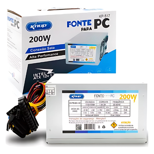 Fonte para PC Knup 200w 110/220  kp-517