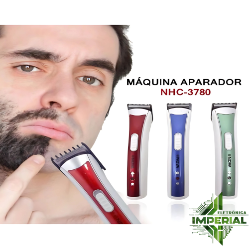 Barbeador e Aparador nhc-3780 Portátil Máquina de cortar cabelo 110v -220v Recarregável 4.8