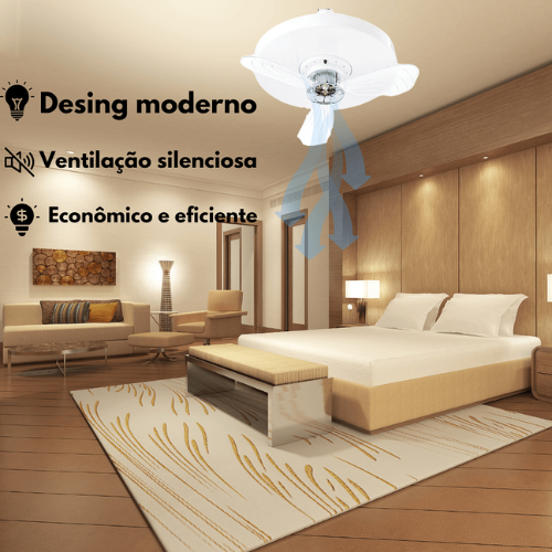 Luminaria com ventilador de teto OASIS