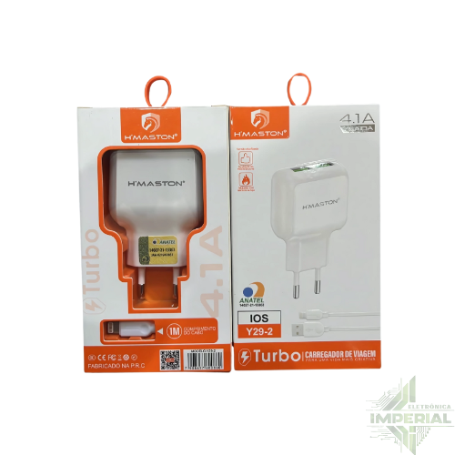 Carregador Turbo 4.1A Lightning (IOS) Y29-2 H'MASTON